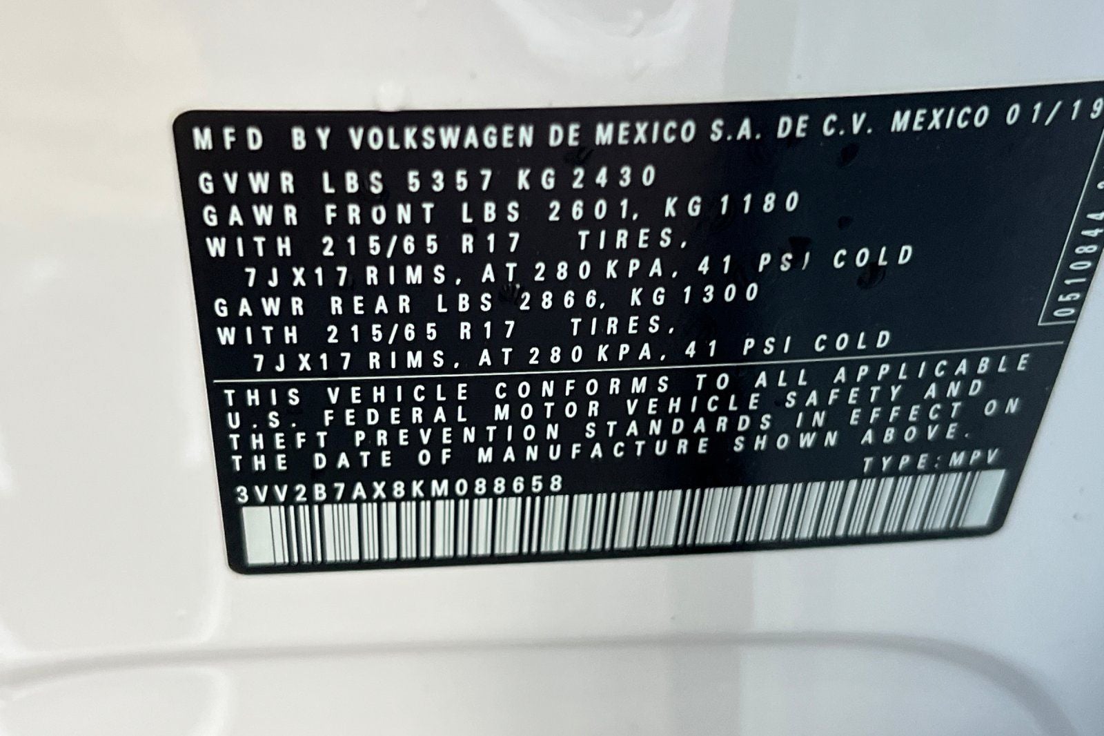 2019 Volkswagen Tiguan 2.0T SE 4Motion