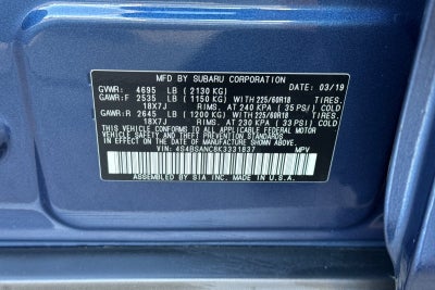 2019 Subaru Outback 2.5i Limited