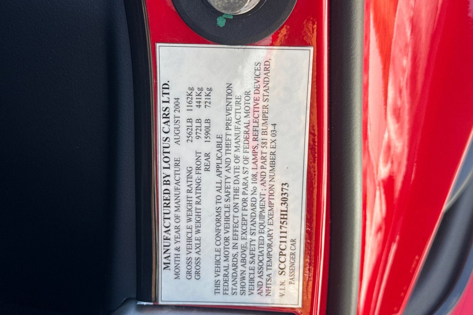 2005 Lotus Elise 1.8L