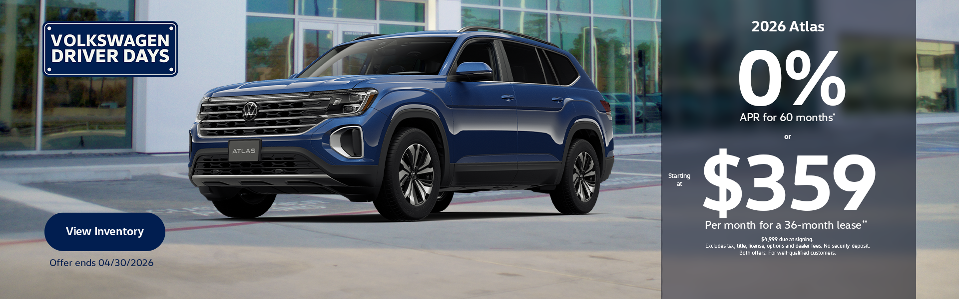 New 2026 Atlas Finance and Lease Offers