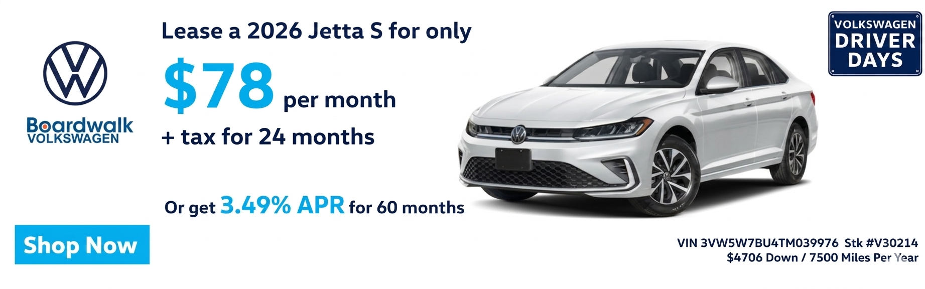 VW JETTA OFFERS FROM BOARDWALK VOLKSWAGEN