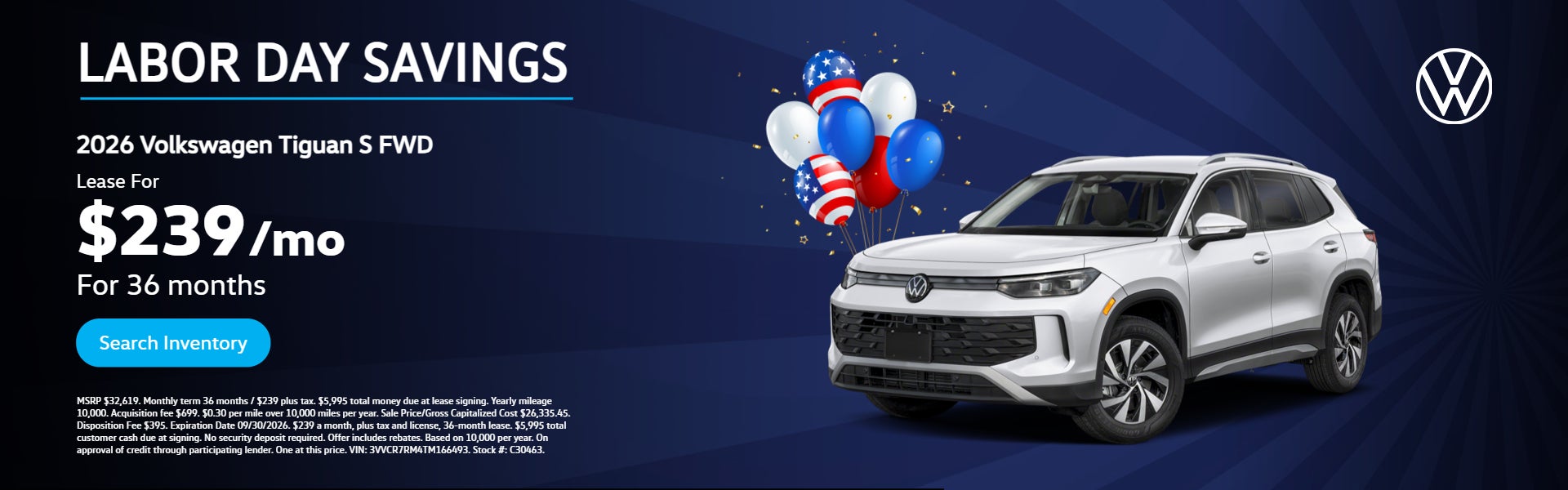 $239/mo for 36 Months – Vehicle Lease
