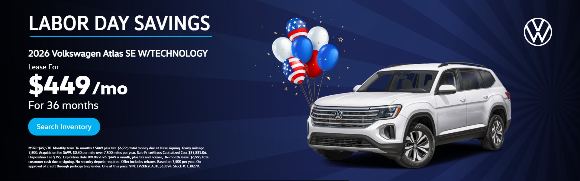 $449/mo for 36 Months – Vehicle Lease