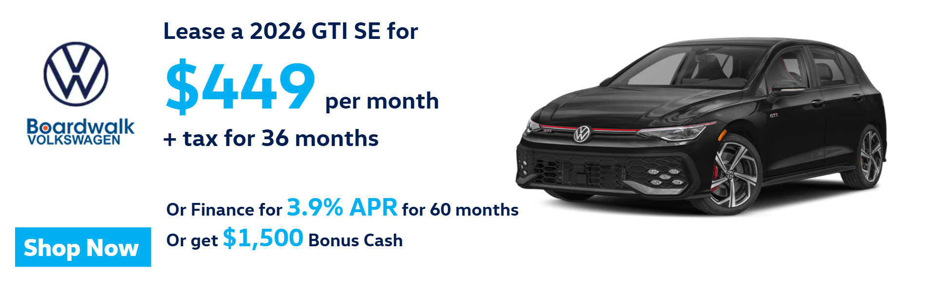 VW GTI OFFERS FROM BOARDWALK VOLKSWAGEN